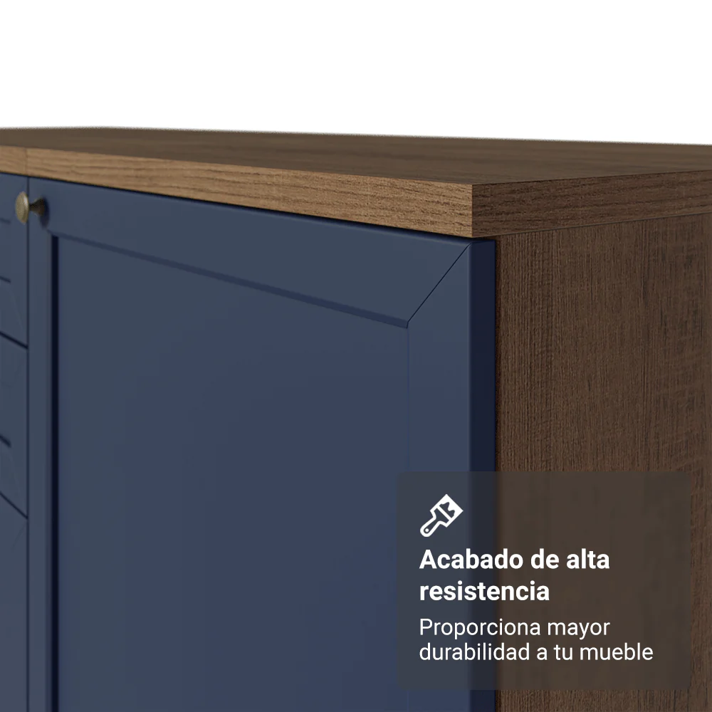 Bajo Mesada de Cocina 70 cm 2 Puertas Marrón/Azul Vik Madesa - Image 6