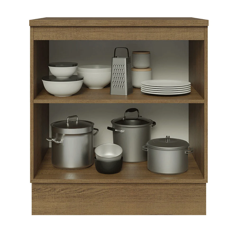 Bajo Mesada de Cocina 70 cm 2 Puetas Marrón/Gris Lux Madesa - Image 4
