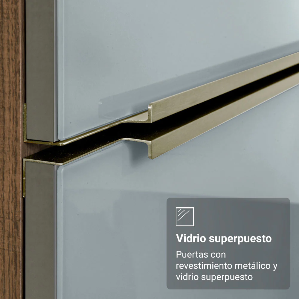 Bajo Mesada de Cocina 70 cm 2 Puetas (Sin Mesada) Marrón/Gris Lux Madesa - Image 8