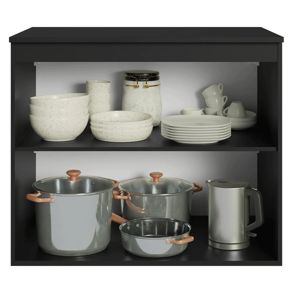 Bajo Mesada de Cocina 80 cm 2 Puertas Flotante Negro Nice Madesa - Image 4