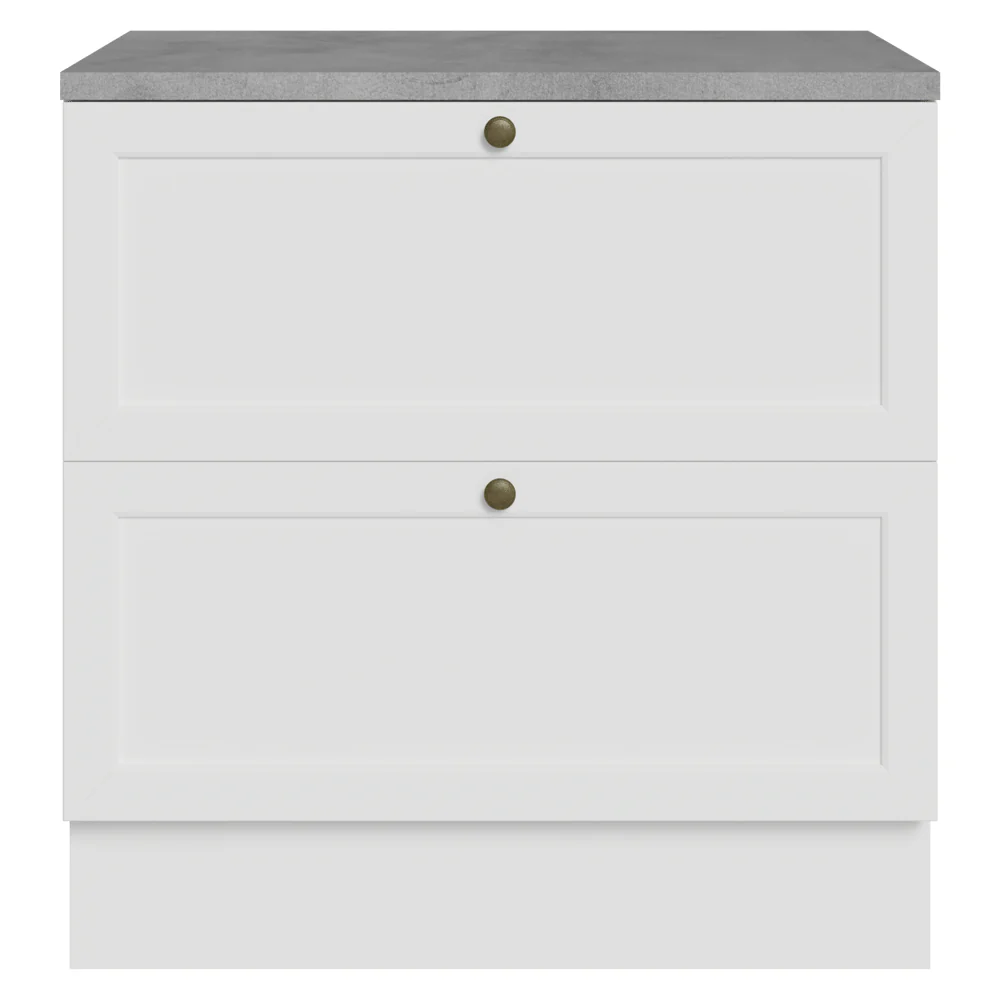 Bajo Mesada de Cocina 80 x 60 cm 2 Cajones (con Mesada) Blanco Vik Madesa - Image 9