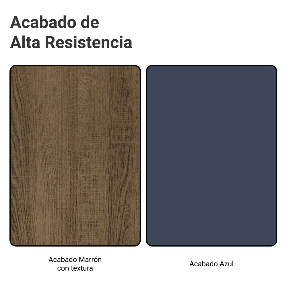Bajo Mesada de Cocina 80 x 60 cm 2 Cajones (con Mesada) Marrón/Azul Vik Madesa - Image 9
