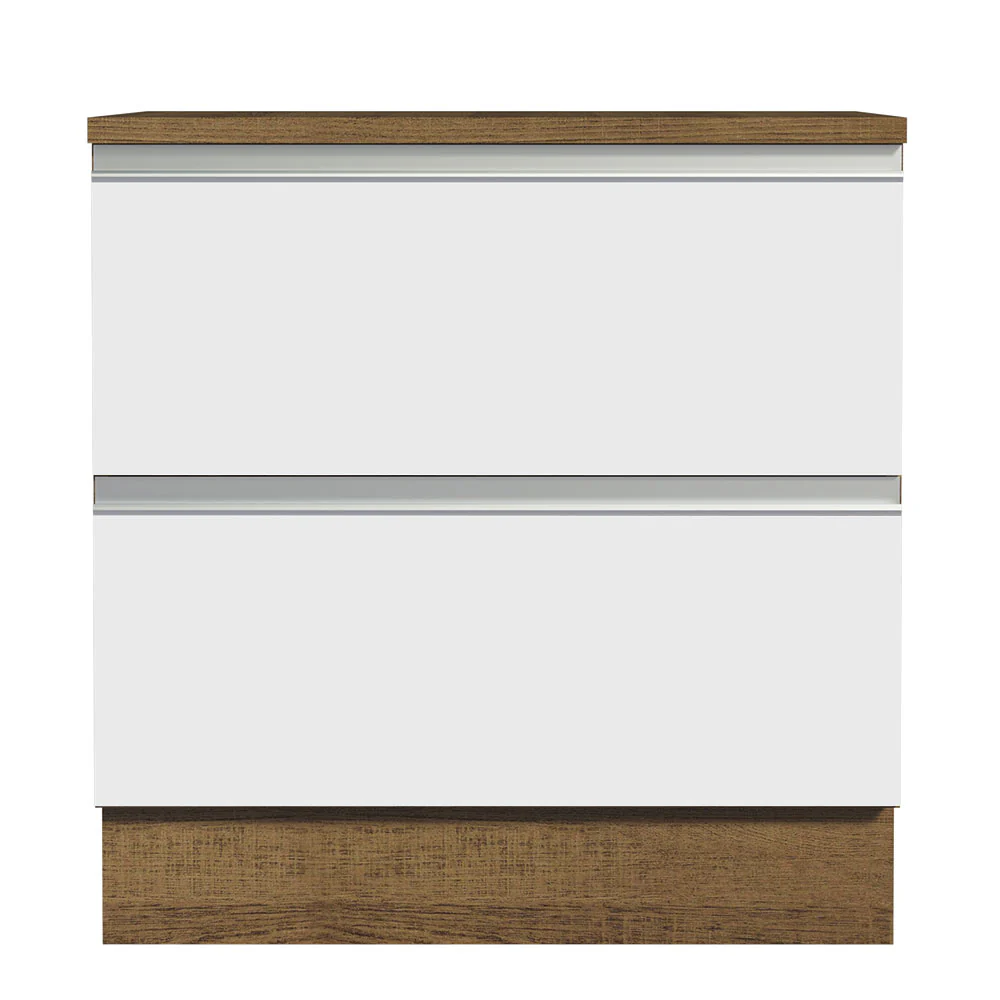 Bajo Mesada de Cocina 80 x 60 cm 2 Cajones (Con Mesada) Marrón/Blanco Glamy Madesa - Image 7