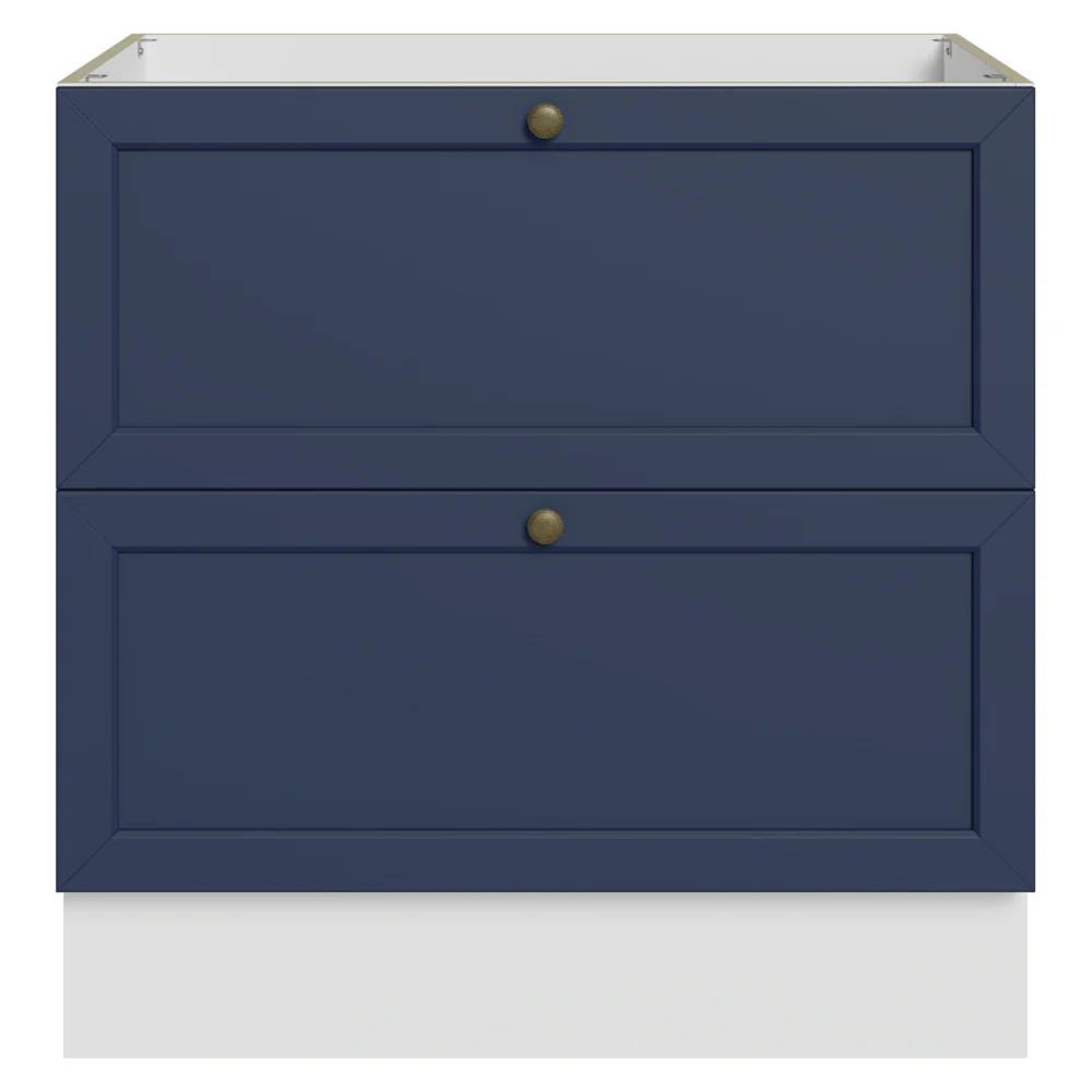 Bajo Mesada de Cocina 80 x 60 cm 2 Cajones (Sin Mesada) Blanco/Azul Vik Madesa - Image 10