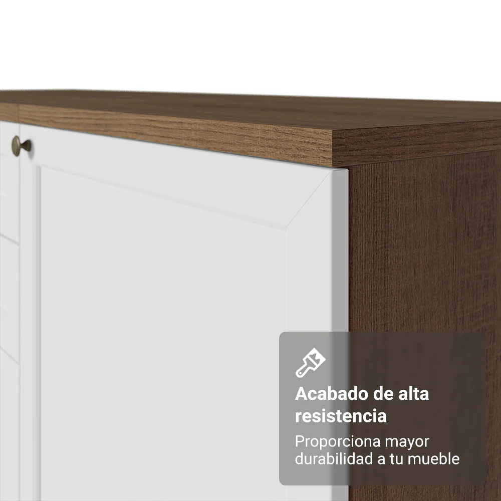 Bajo Mesada de Cocina 80 x 60 cm 2 Puertas (con Mesada) Marrón/Blanco Vik Madesa - Image 6