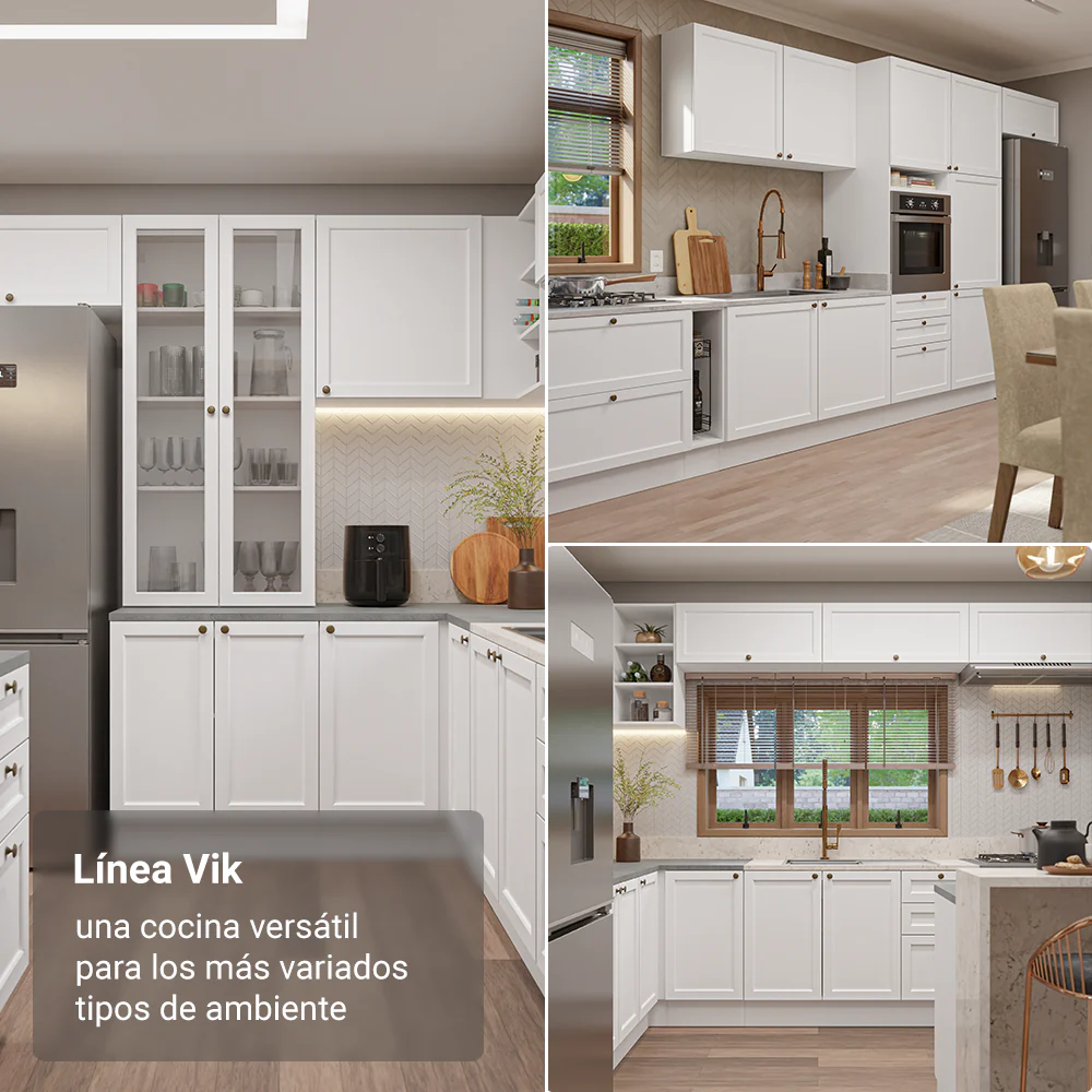 Bajo Mesada de Cocina 80 x 60 cm 2 Puertas (Sin Mesada) Blanco Vik Madesa - Image 5