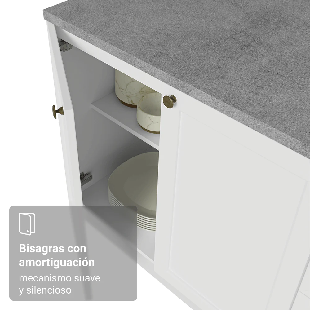 Bajo Mesada de Cocina 80 x 60 cm 2 Puertas (Sin Mesada) Blanco Vik Madesa - Image 8