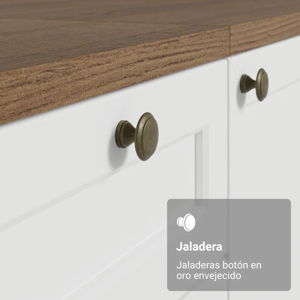 Bajo Mesada de Cocina 80 x 60 cm 2 Puertas (Sin Mesada) Marrón/Blanco Vik Madesa - Image 5