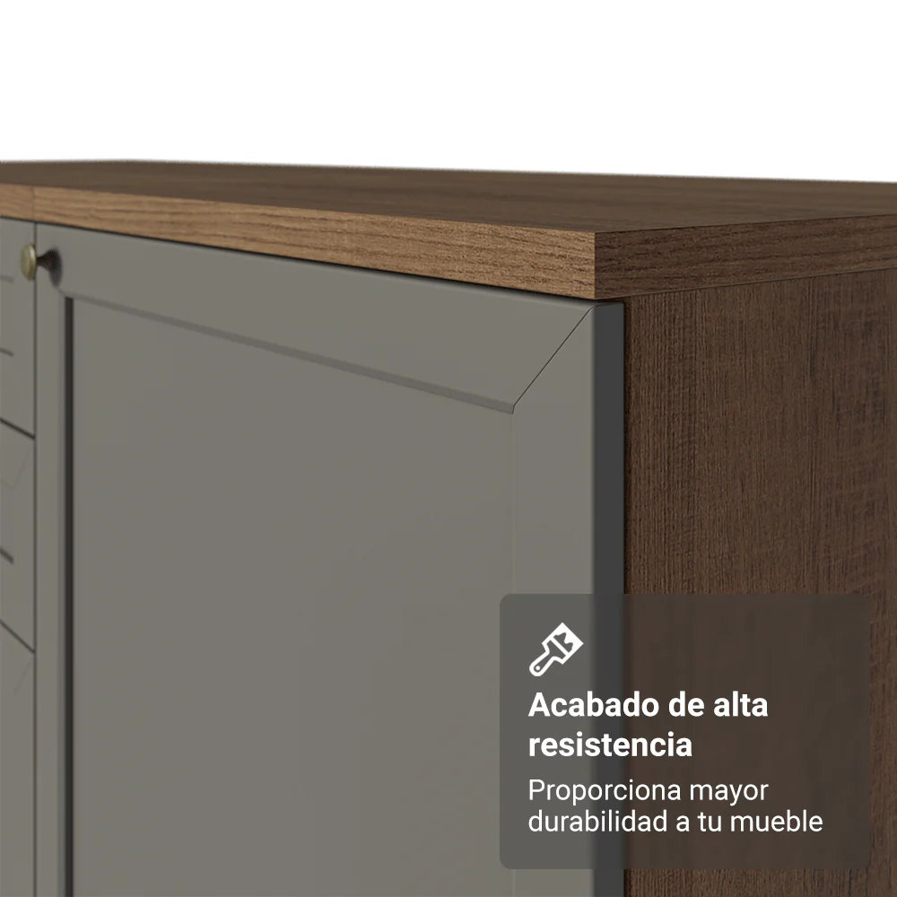 Bajo Mesada de Cocina 80 x 60 cm 2 Puertas (Sin Mesada) Marrón/Gris Vik Madesa - Image 6