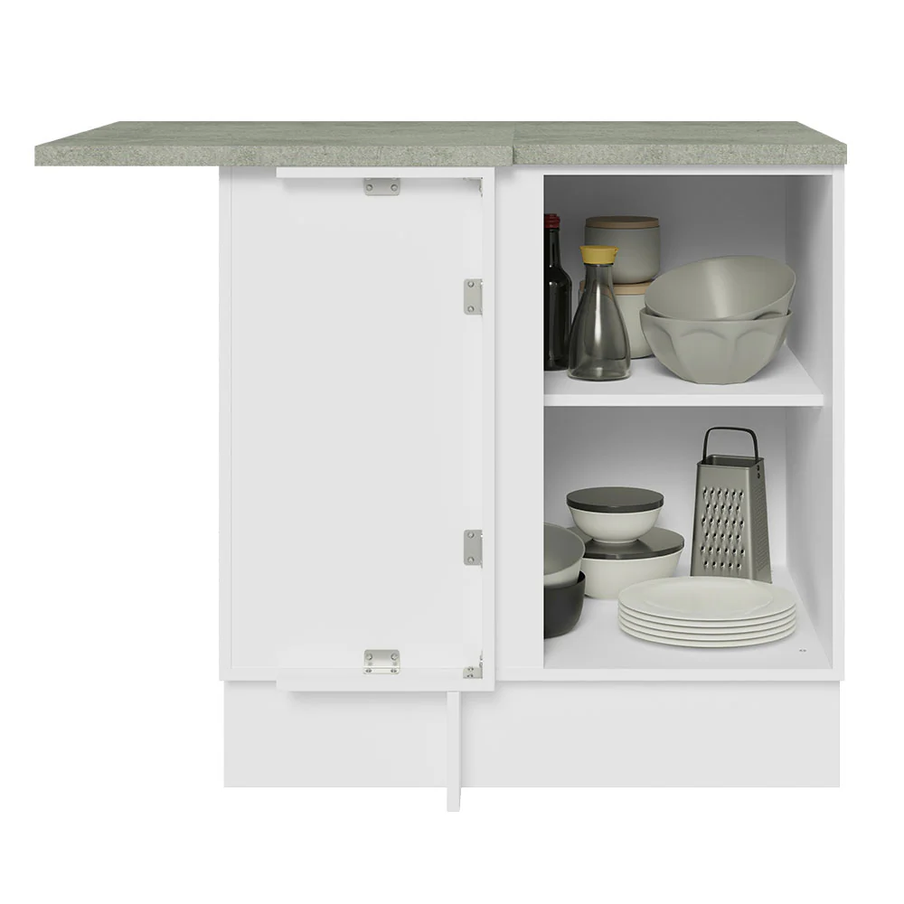 Bajo Mesada de Esquina de Cocina con 1 Puerta Glamy Blanco/Negro - Image 3