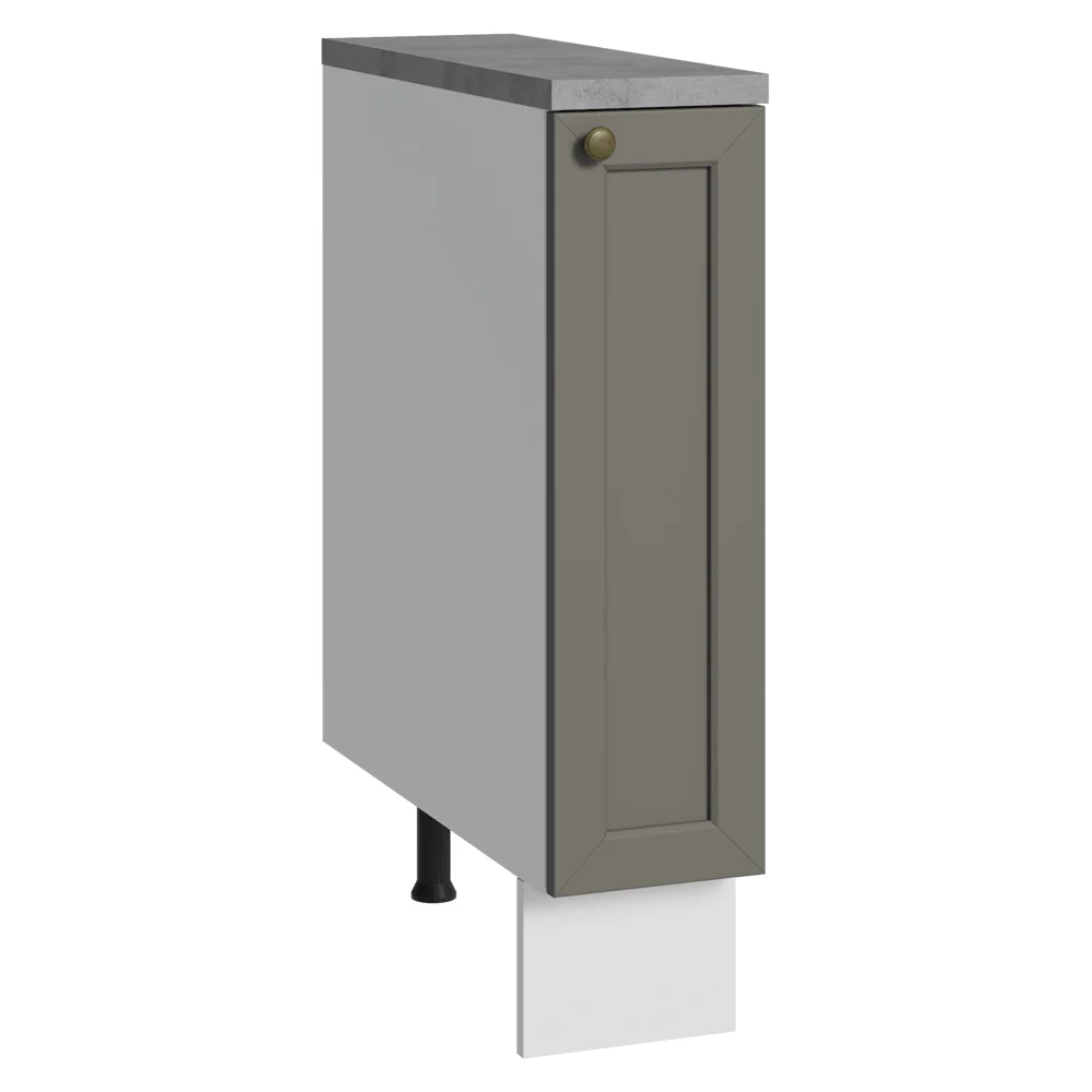 Bajo Mesada Especiero 20 cm 1 Puerta (Con Mesada) Blanco/Gris Vik