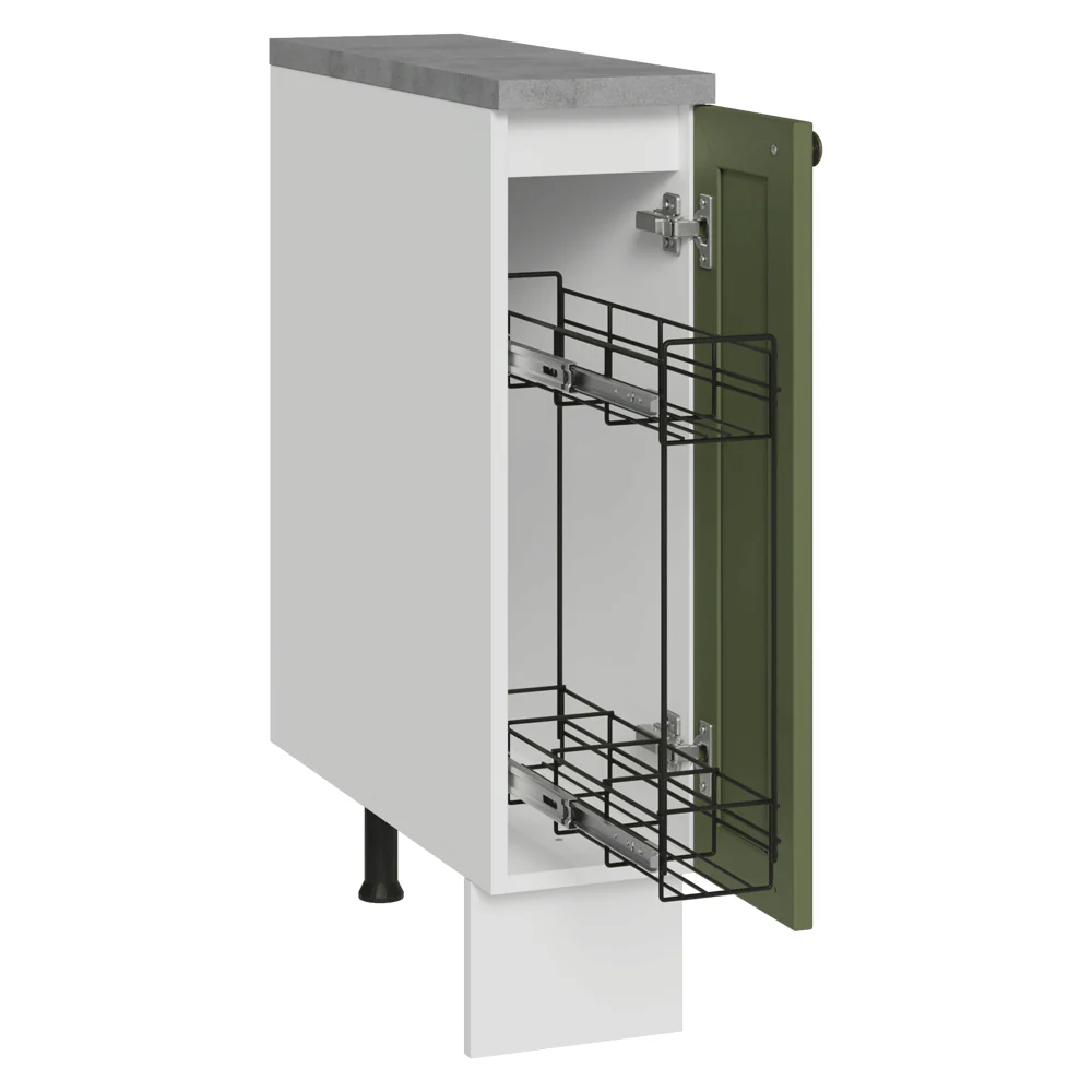 Bajo Mesada Especiero 20 cm 1 Puerta (Con Mesada) Blanco/Verde Vik - Image 3