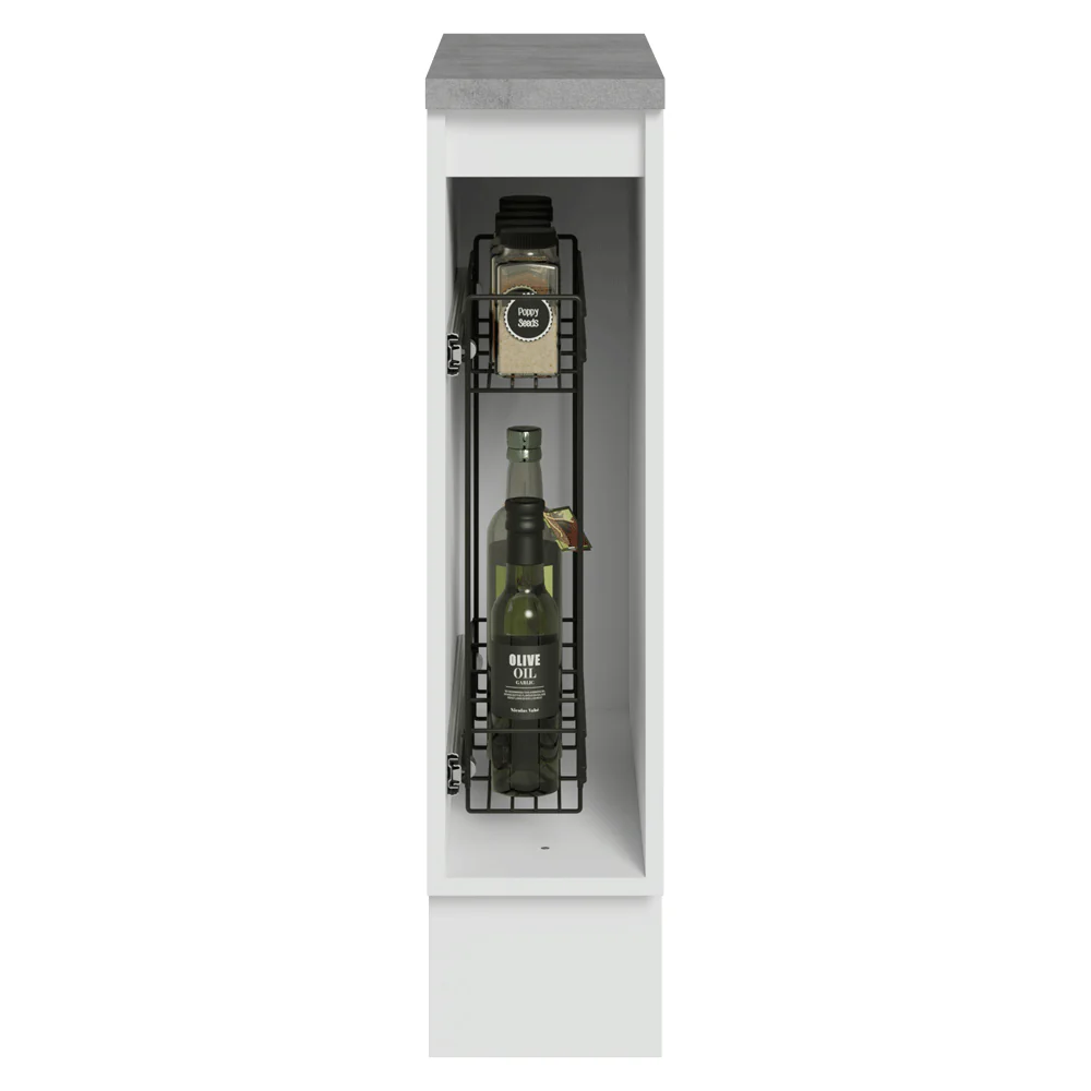 Bajo Mesada Especiero 20 cm 1 Puerta (Con Mesada) Blanco/Verde Vik - Image 4