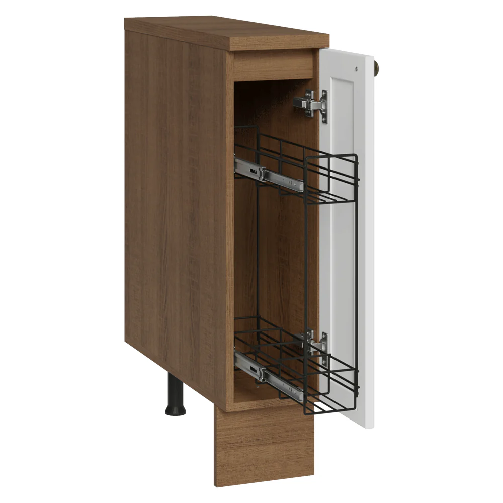 Bajo Mesada Especiero 20 cm 1 Puerta (Con Mesada) Marrón/Blanco Vik - Image 3