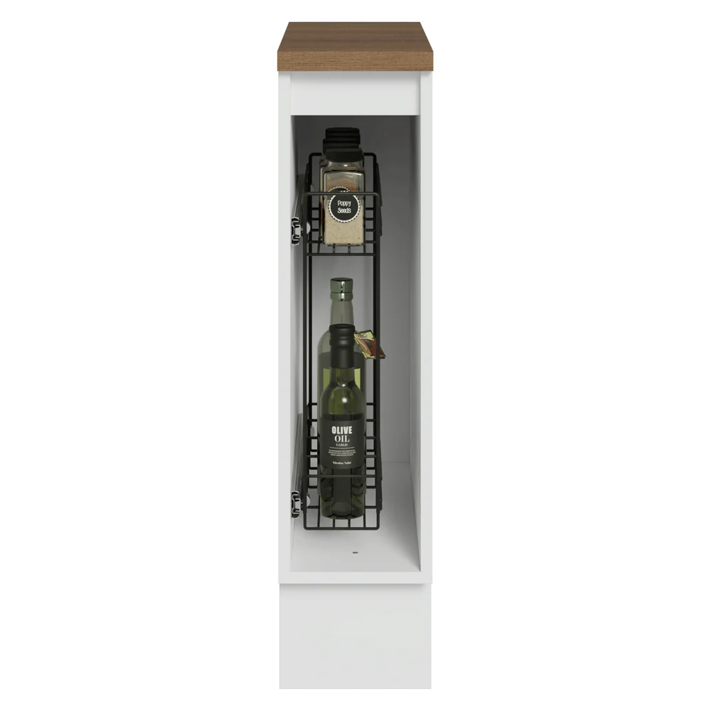 Bajo Mesada Especiero 20 cm 1 Puerta (Con Mesada Marrón) Blanco Vik - Image 4