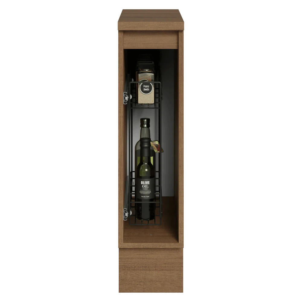 Bajo Mesada Especiero 20 cm 1 Puerta (Con Mesada) Marrón/Negro Lux Madesa - Image 4