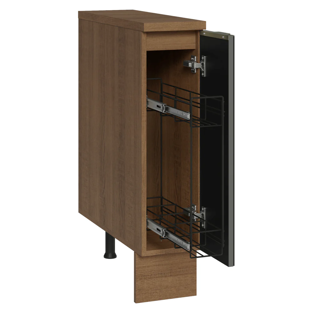 Bajo Mesada Especiero 20 cm 1 Puerta (Con Mesada) Marrón/Negro Lux Madesa - Image 5
