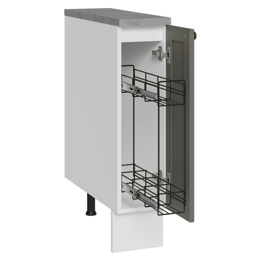 Bajo Mesada Especiero 20x60 cm 1 Puerta (Con Mesada) Blanco/Gris Vik - Image 3