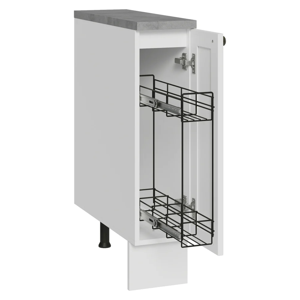Bajo Mesada Especiero 20x60 cm 1 Puerta (Con Mesada Gris) Blanco Vik - Image 3
