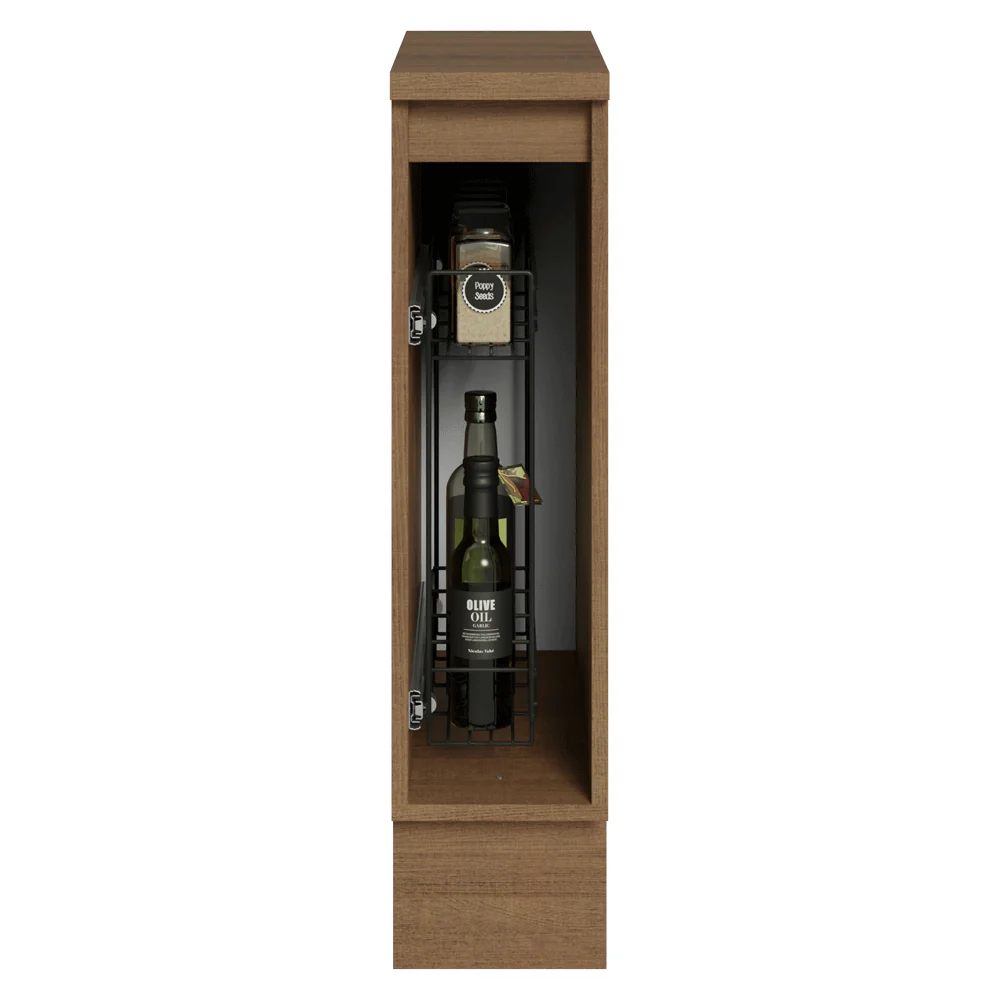 Bajo Mesada Especiero 20x60 cm 1 Puerta (Con Mesada) Marrón/Gris Vik - Image 4