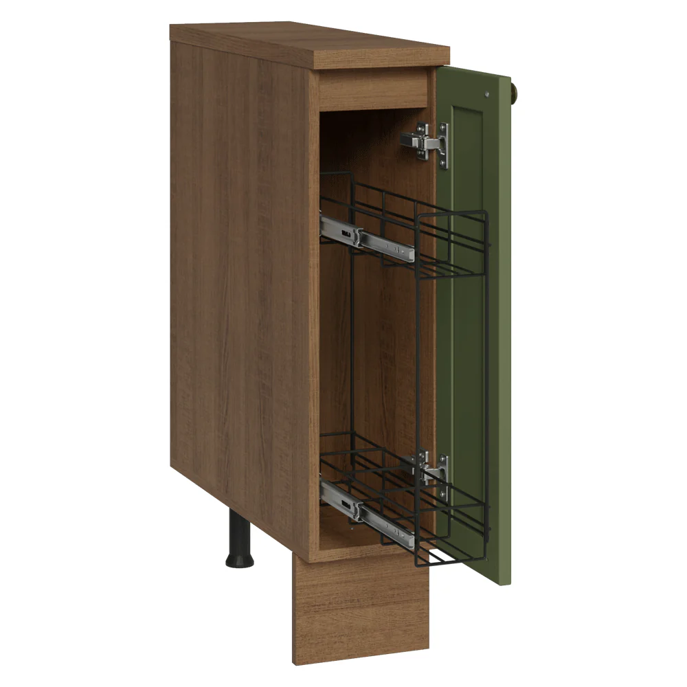 Bajo Mesada Especiero 20x60 cm 1 Puerta (Con Mesada) Marrón/Verde Vik - Image 3