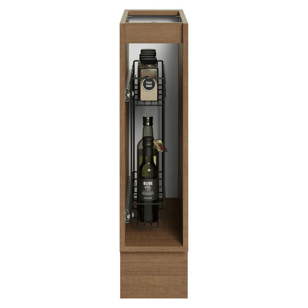 Bajo Mesada Especiero 20x60 cm 1 Puerta (Sin Mesada) Marrón/Grisl Vik - Image 4