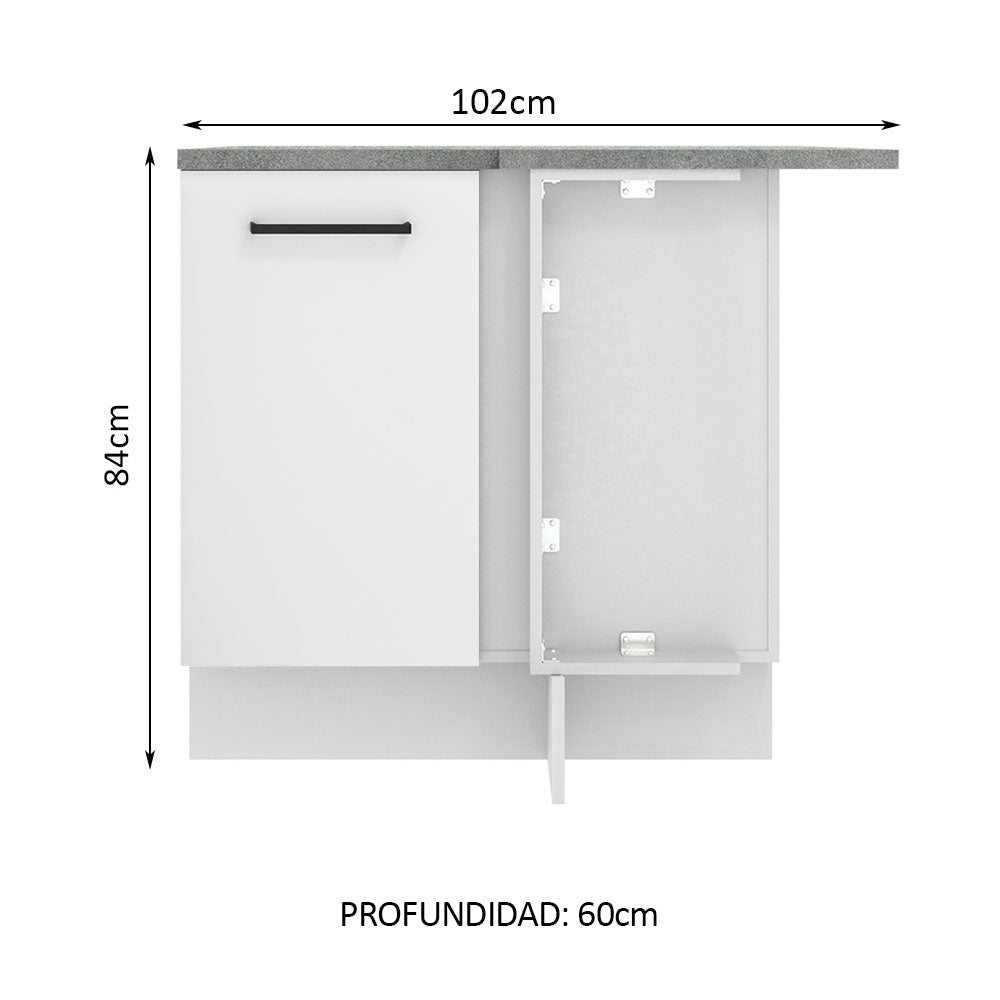 Bajo Mesada Esquinera 102cm x 64 cm (Con Mesada) Agata Blanco - Image 2