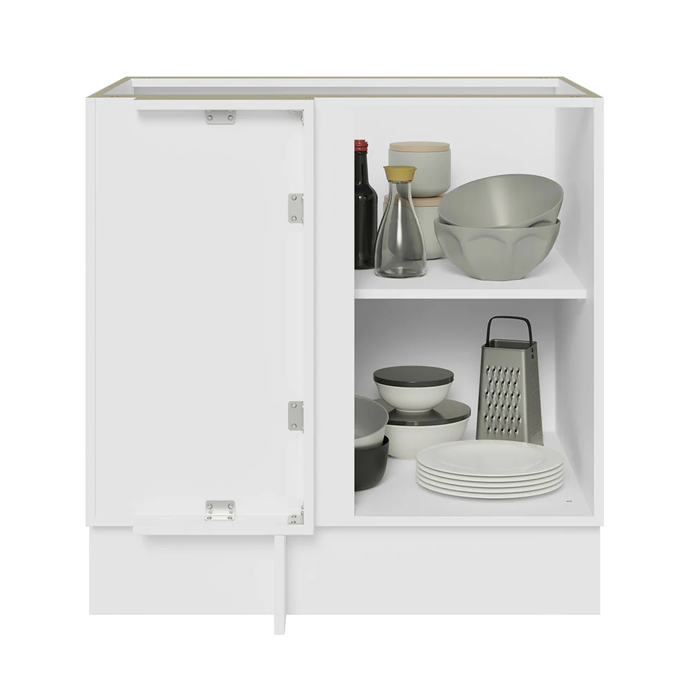 Bajo Mesada Esquinero 1 Puerta 60 cm Profundidad (Sin Mesada) Blanco/Negro Glamy Madesa - Image 3