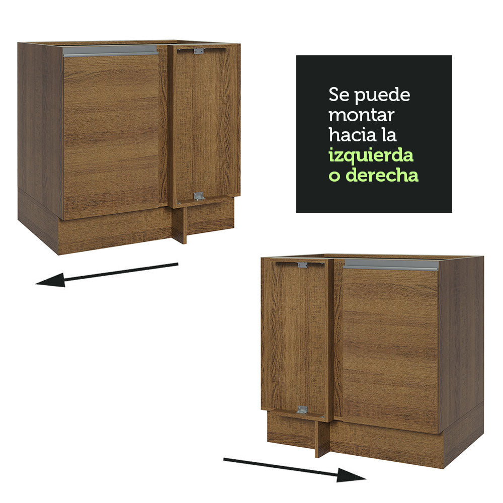Bajo Mesada Esquinero 1 Puerta 60 cm Profundidad (Sin Mesada) Marrón Glamy Madesa - Image 6