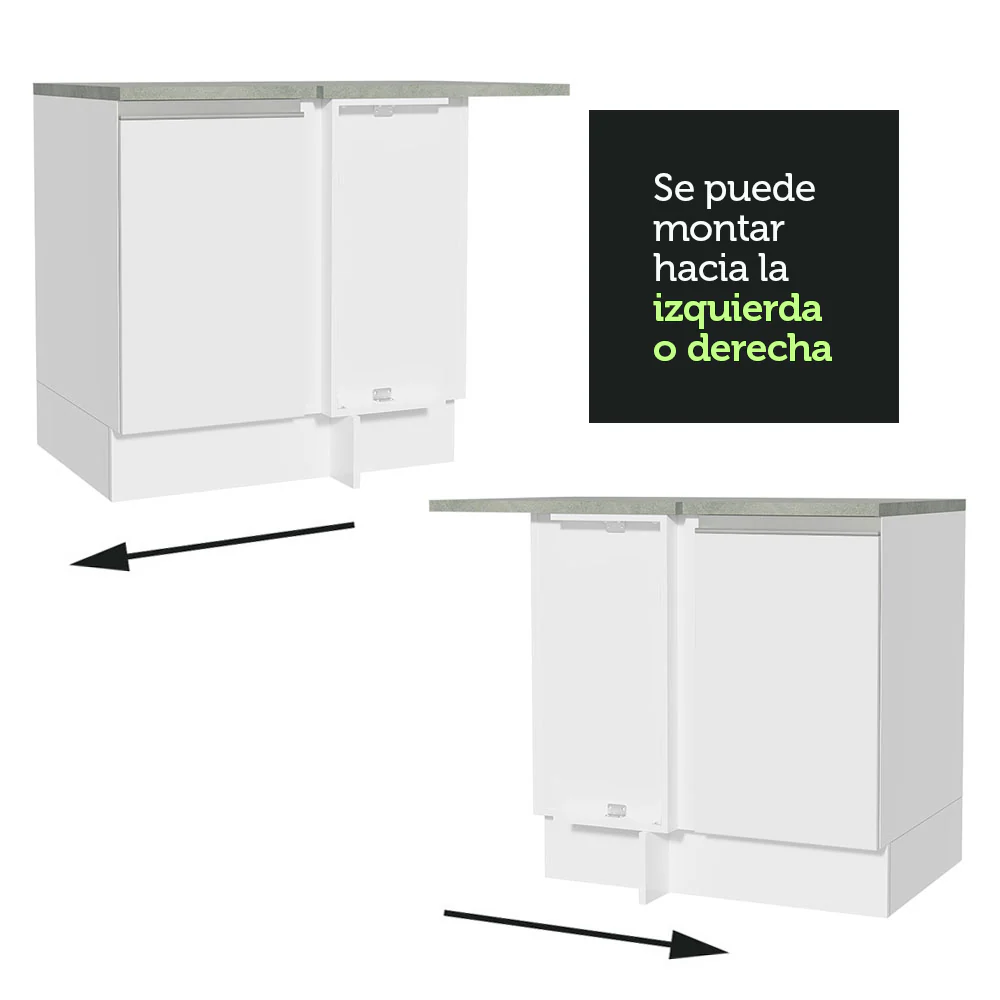 Bajo Mesada Esquinero 1 Puerta Glamy Blanco - Image 7