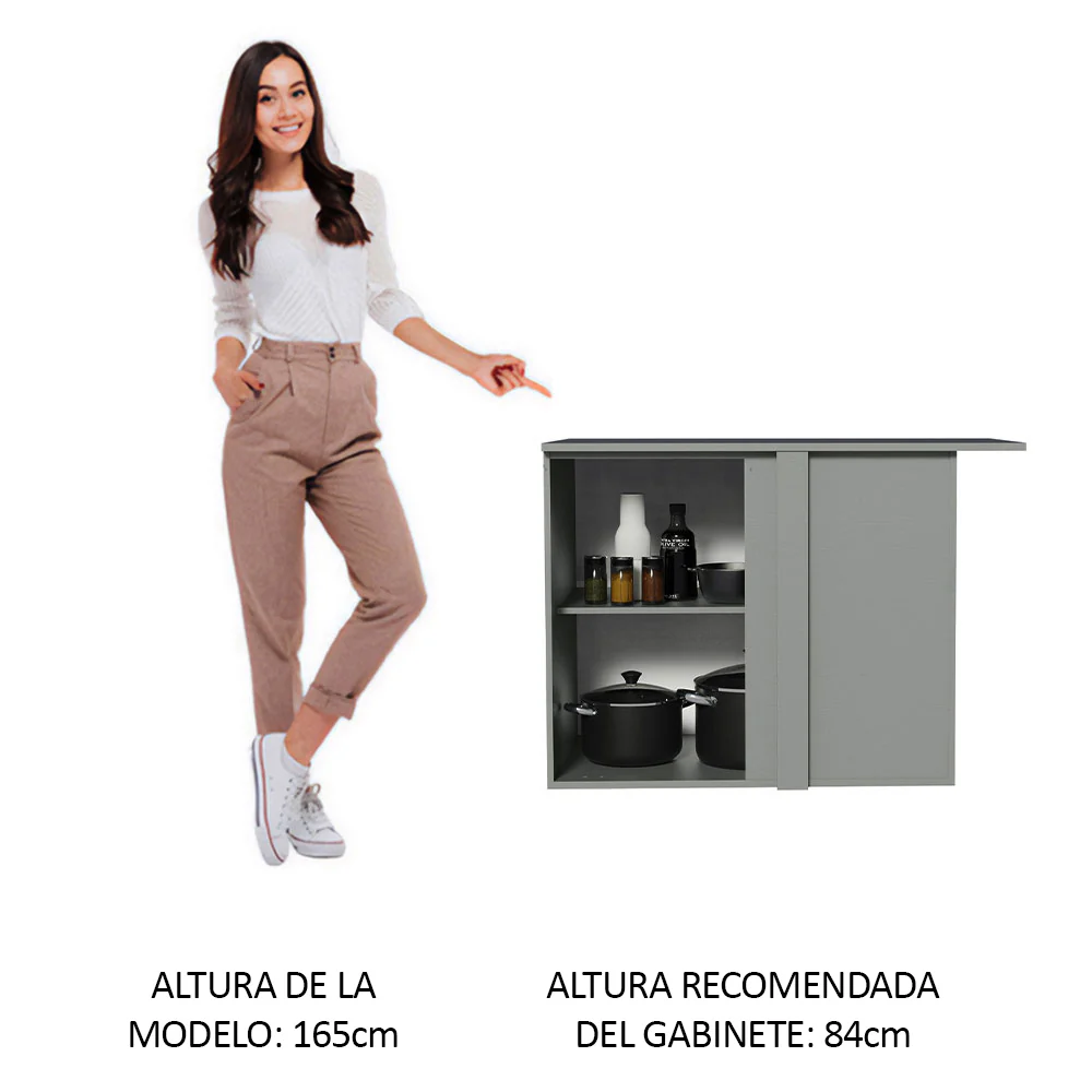 Bajo Mesada Esquinero 1 Puerta Sin Patas Nice Gris - Image 5