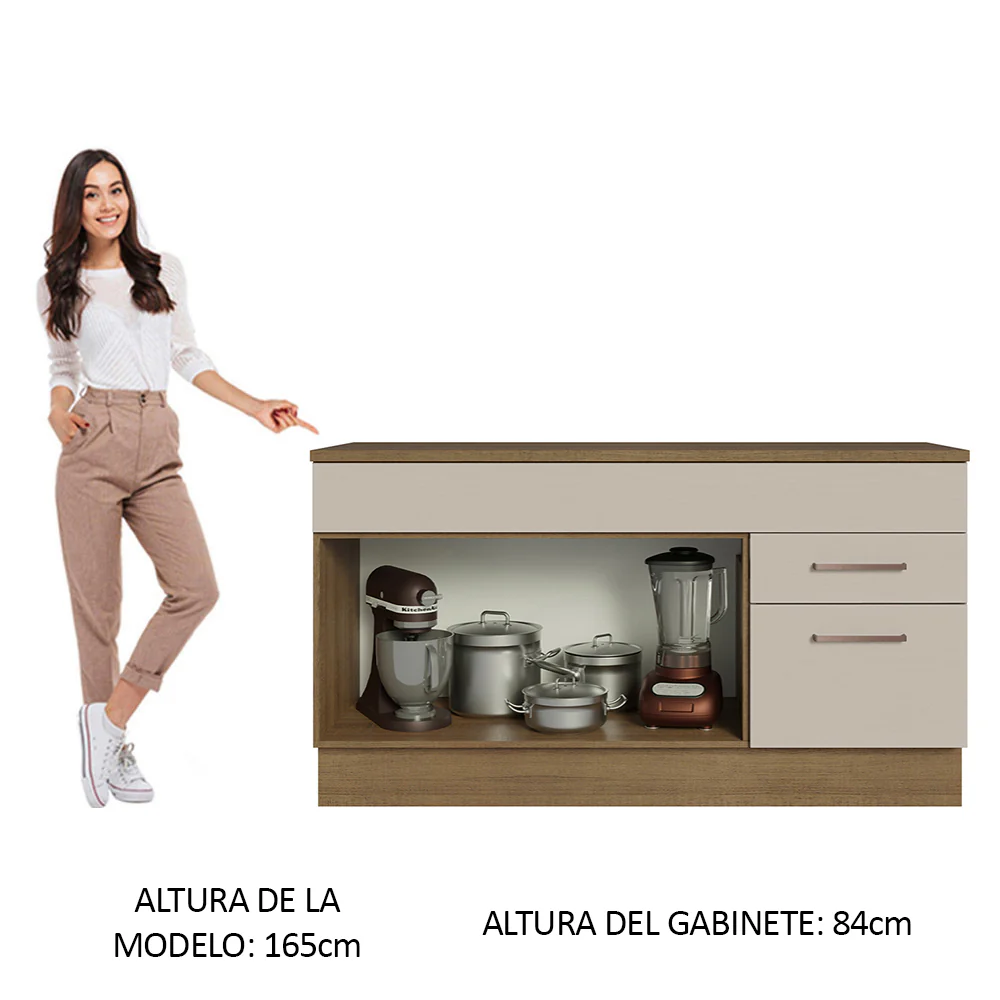 Bajo mesada Madesa Agata 150 Cm 2 Puertas 2 Cajones - Image 4