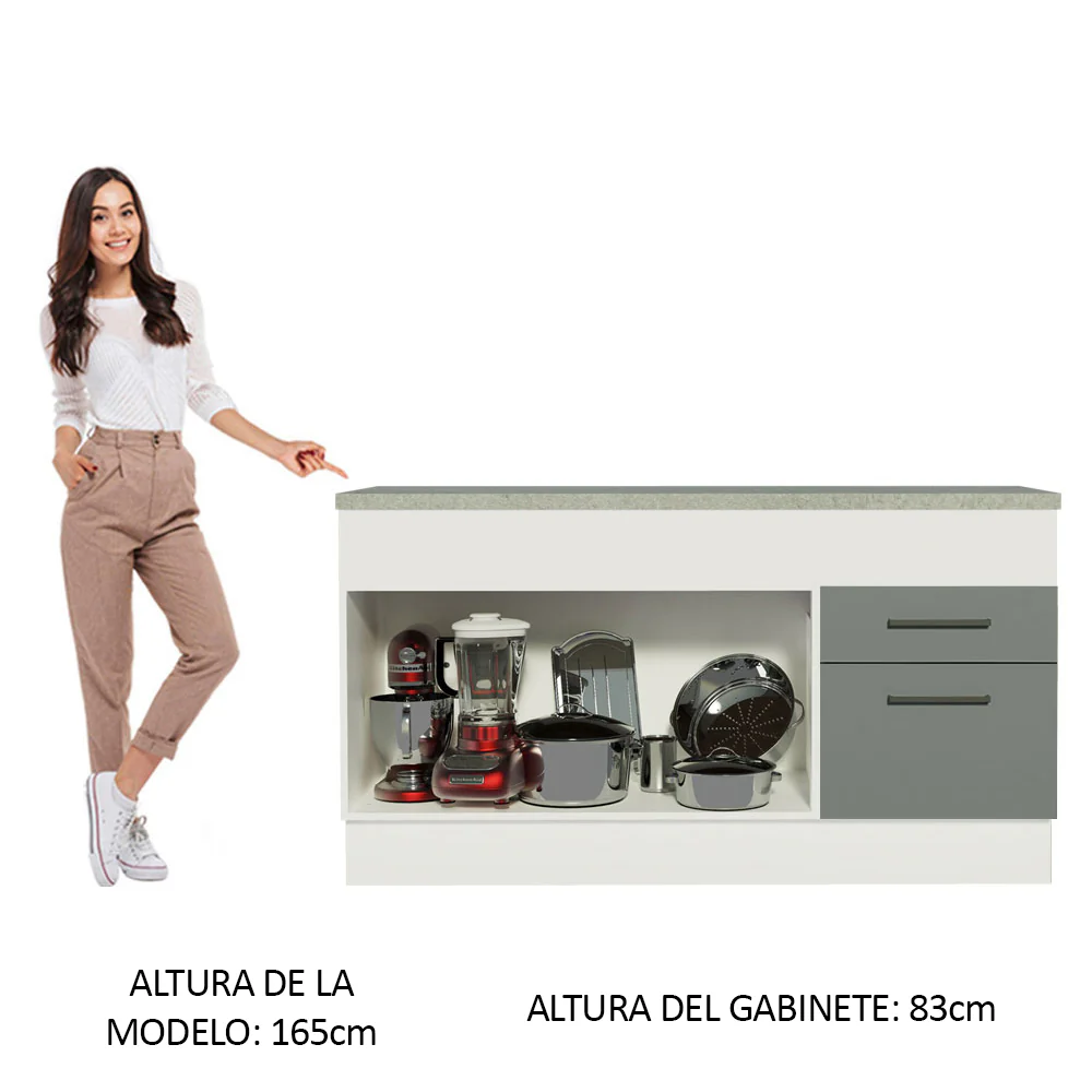 Bajo mesada Madesa Agata 150 Cm 2 Puertas 2 Cajones - Image 4