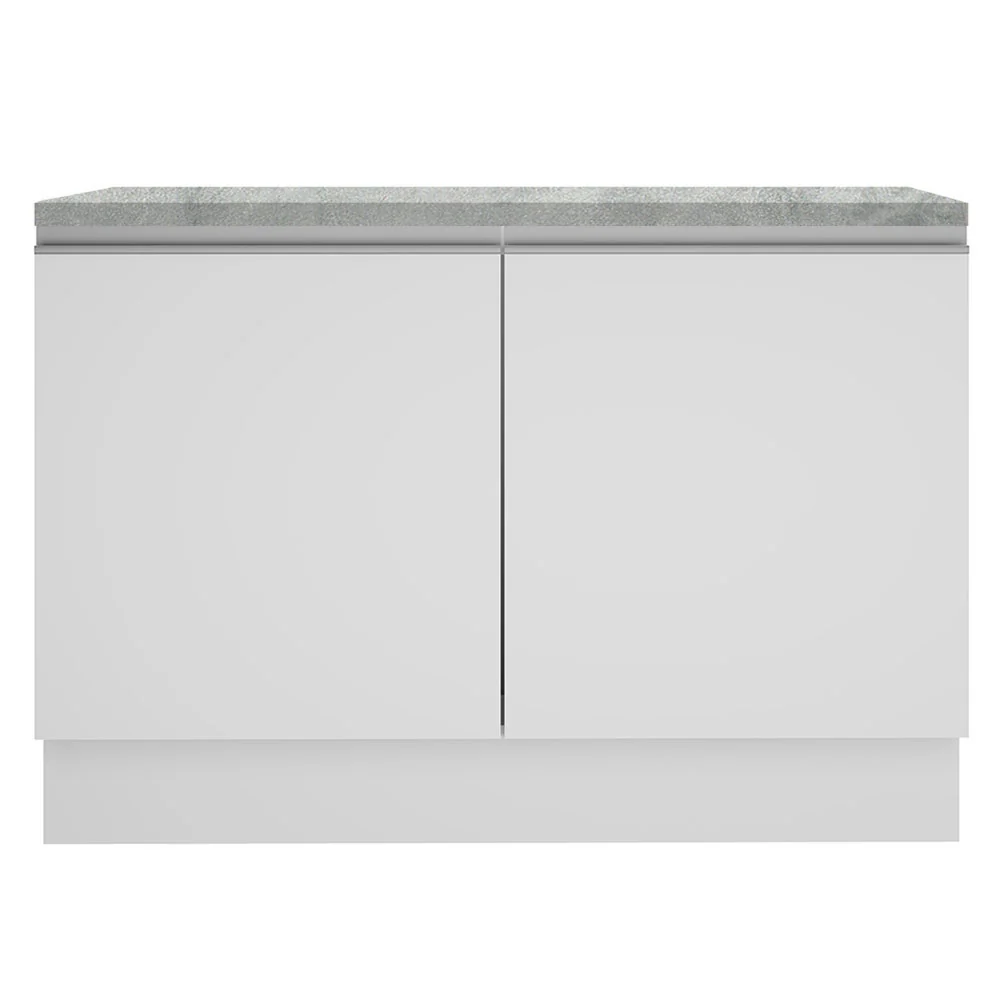 Bajo Mesada Cocina 120 x 60 cm 2 Puertas (Con Mesada) Blanco Glamy Madesa - Image 10