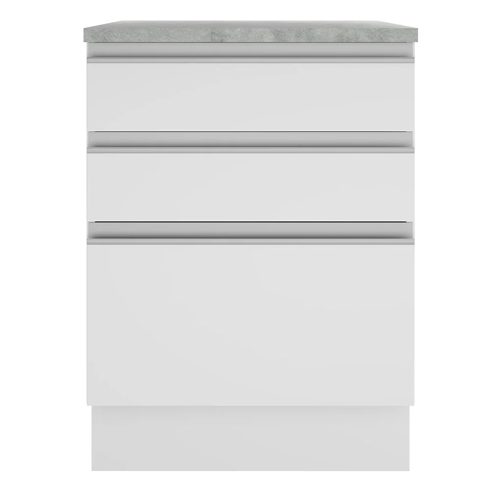 Bajo Mesada Madesa Glamy 60 x 60 cm 3 Cajones (Con Mesada) Blanco - Image 10