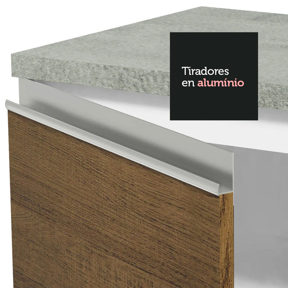 Bajo Mesada Madesa Glamy 60 x 60 cm 3 Cajones (Con Mesada) Blanco/Marrón - Image 4