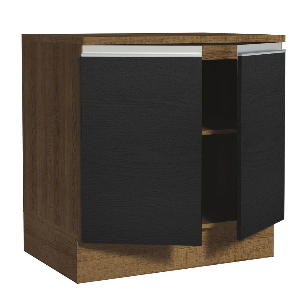 Bajo Mesada Madesa Glamy 80 x 60 cm 2 Puertas (Con Mesada) Marrón/Negro - Image 6