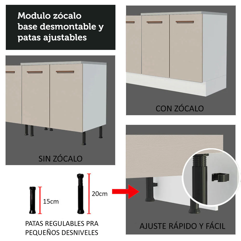 Bajo Mesada Multiuso Garaje 80cm (con Tapa) Blanco/Crema - Image 7