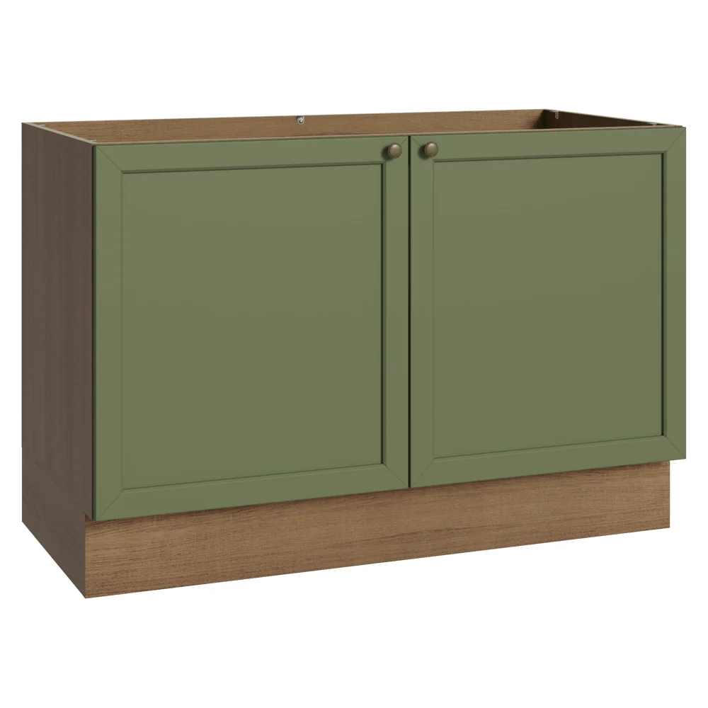 Bajo Mesada Cocina 120 x 60 cm (Sin Mesada) Marrón/Verde Vik Madesa