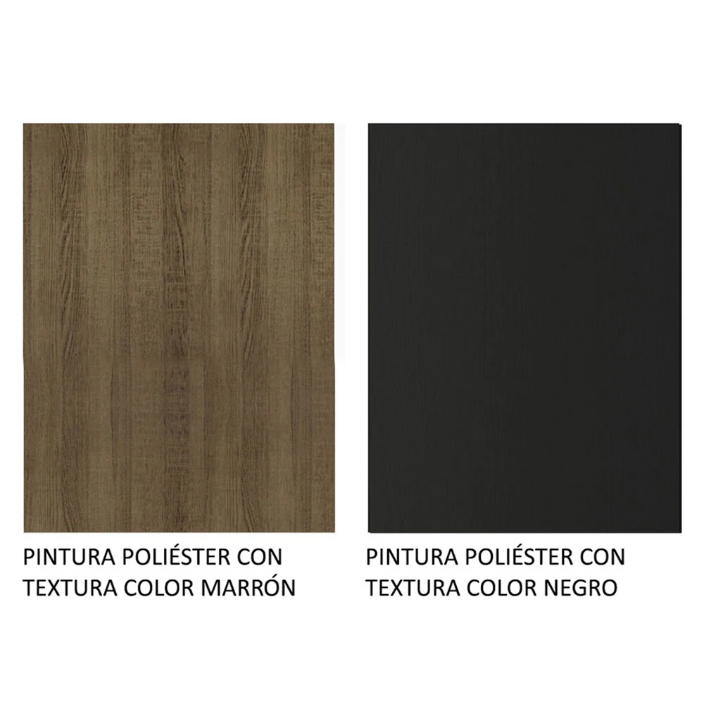 Bajo Mesada para Bacha 3 Puertas y 2 Cajones 105cm Marrón/Negro Gourmet - Image 8