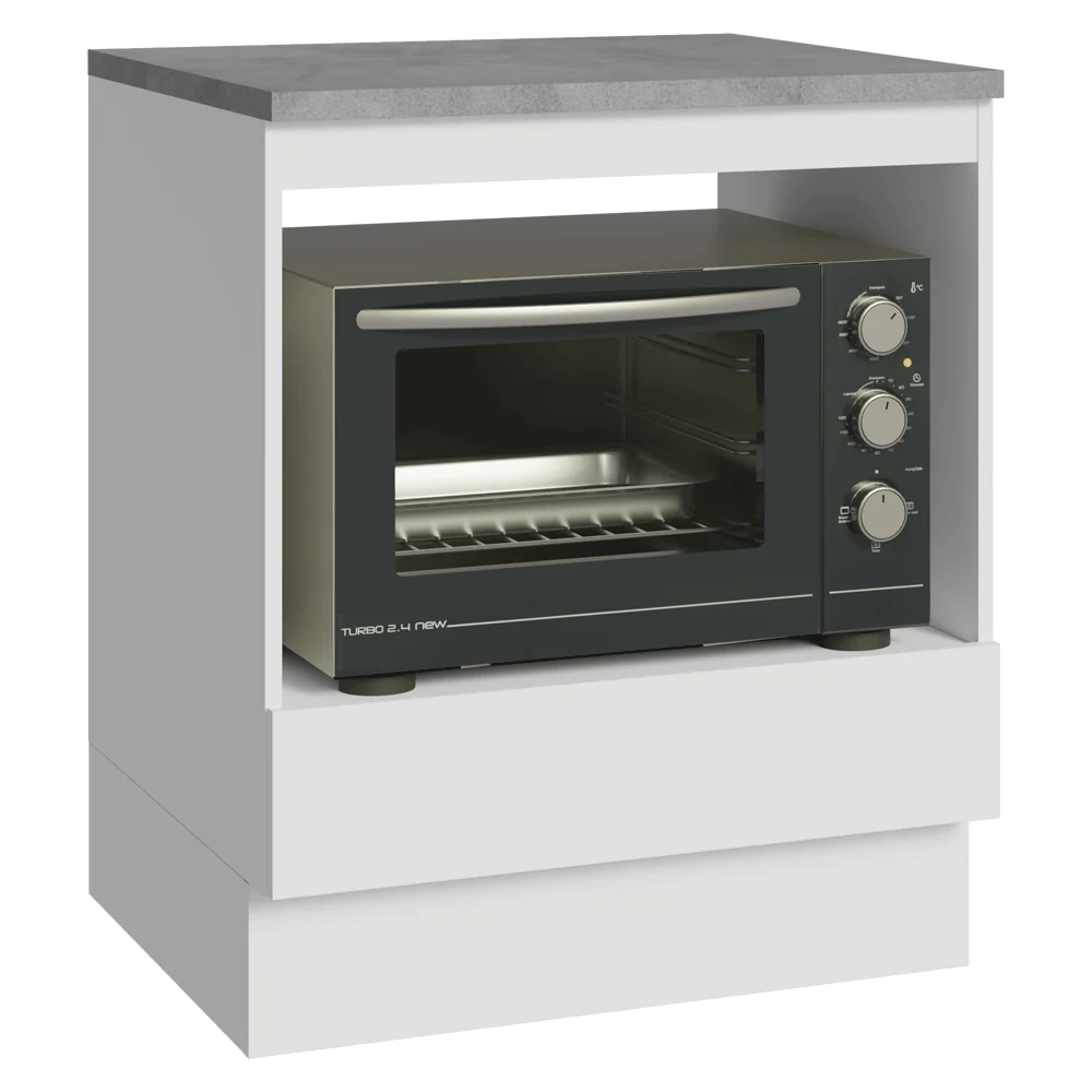 Bajo Mesada para Horno/Microondas 70 cm 1 Gaveta Blanco