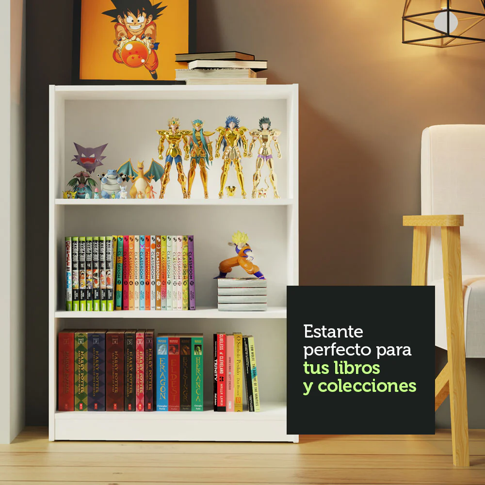 Biblioteca 6907 con 3 Nichos Blanco - Image 6