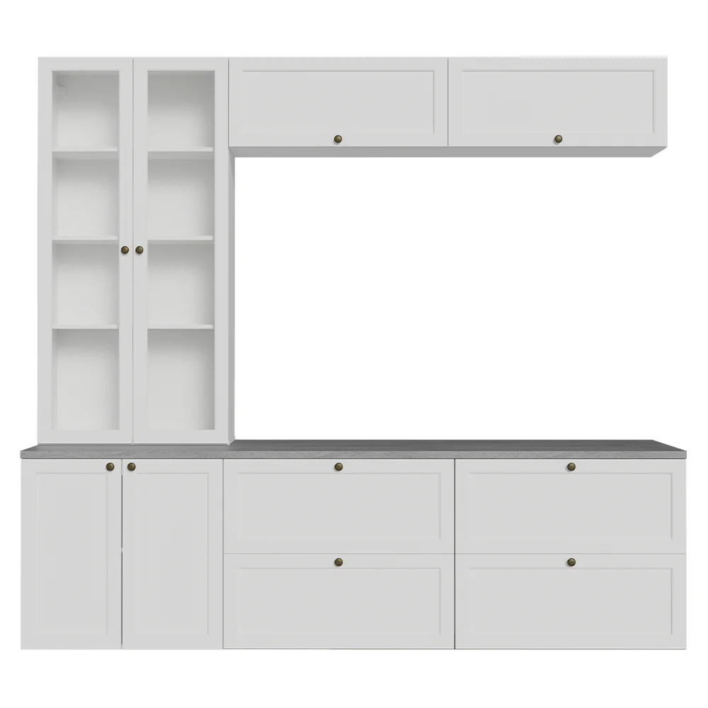 Centros de Entretenimiento con Rack + Cristaleiro 230 cm Blanco Vik Madesa 01 - Image 9