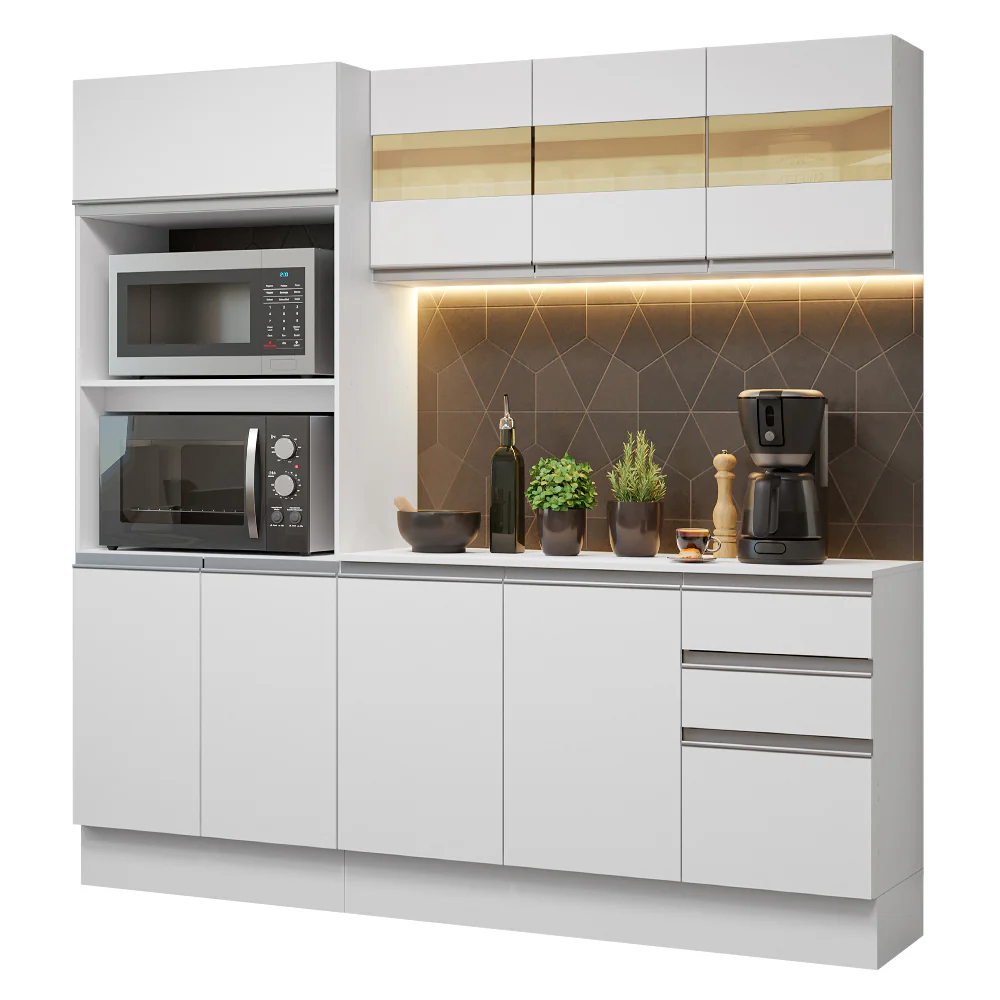 Cocina Compacta 100% MDF 190 cm Frentes Blanco Smart Madesa 01 - Image 3