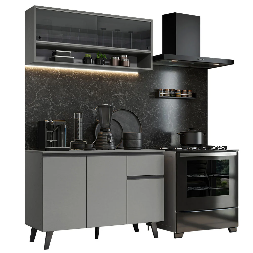 Cocina Compacta 120 cm Gris Nice Madesa 01 - Image 3