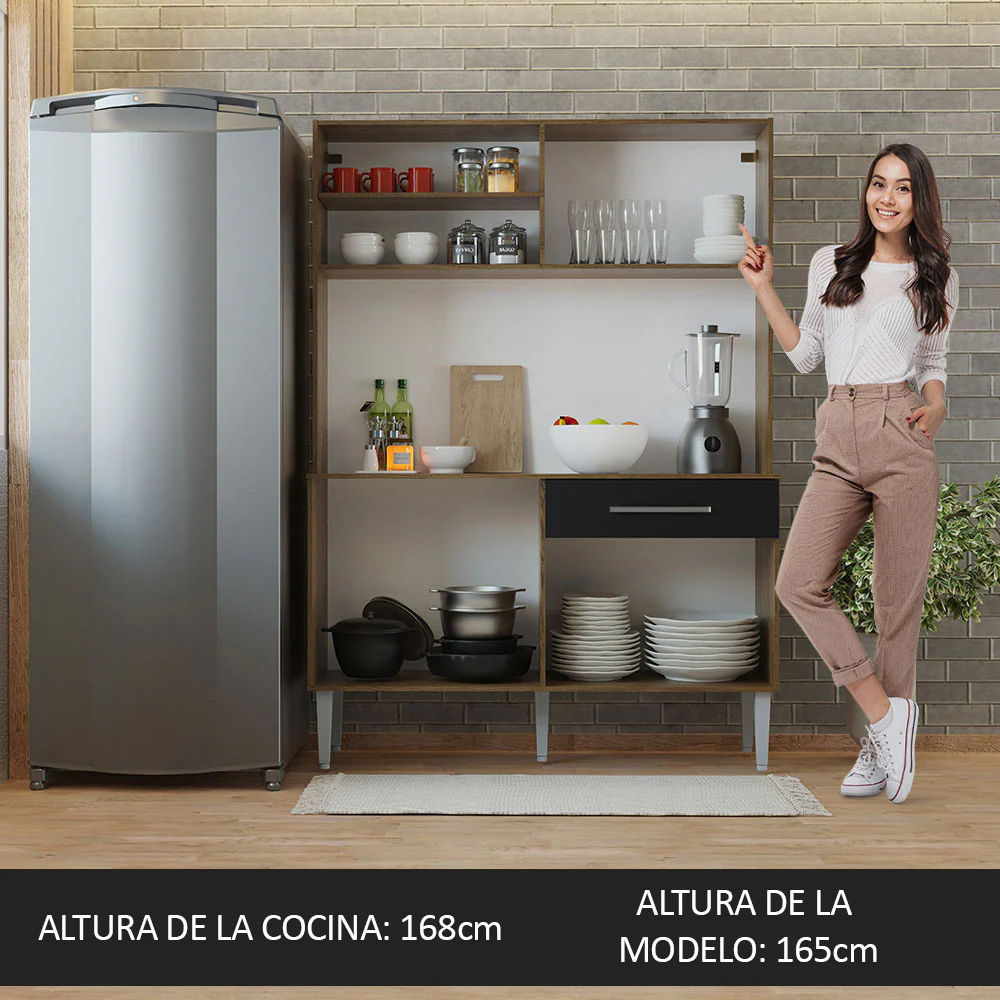 Cocina Compacta 120cm Marrón/Negro Life - Image 10