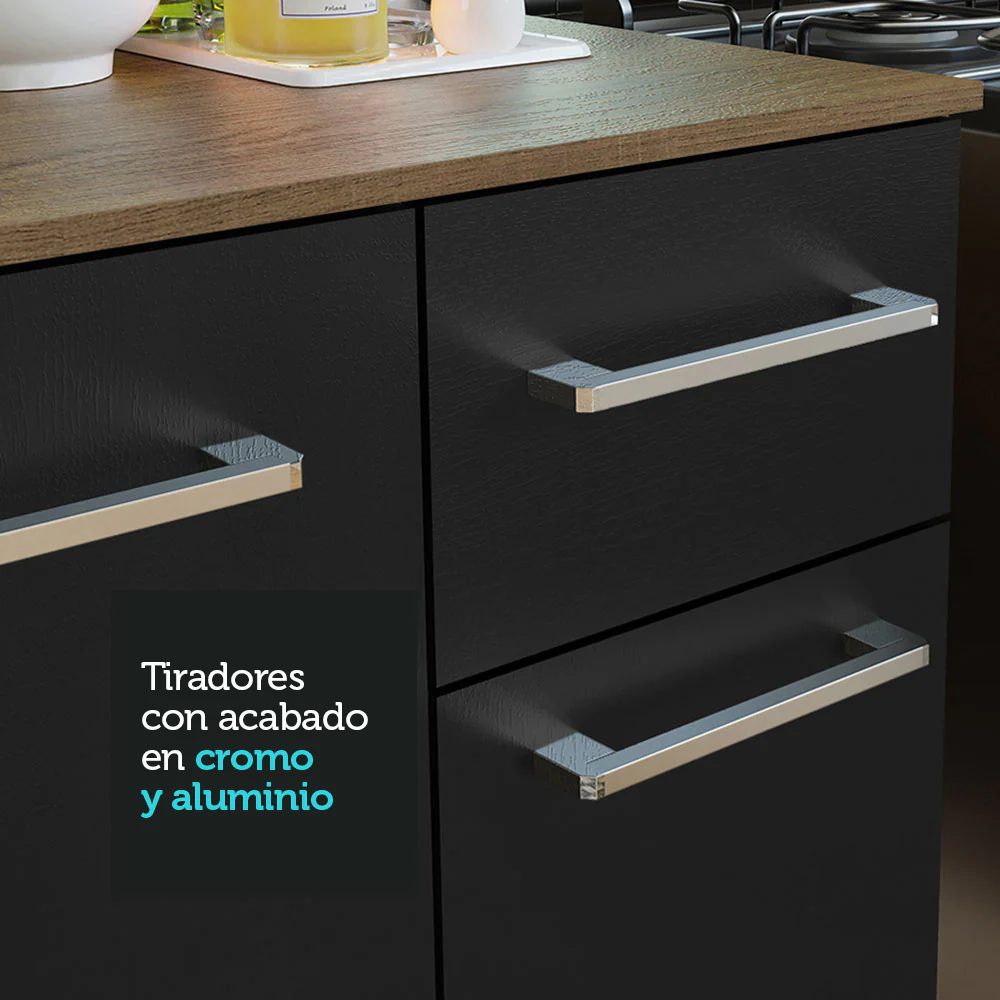 Cocina Compacta 120cm Marrón/Negro Life - Image 4