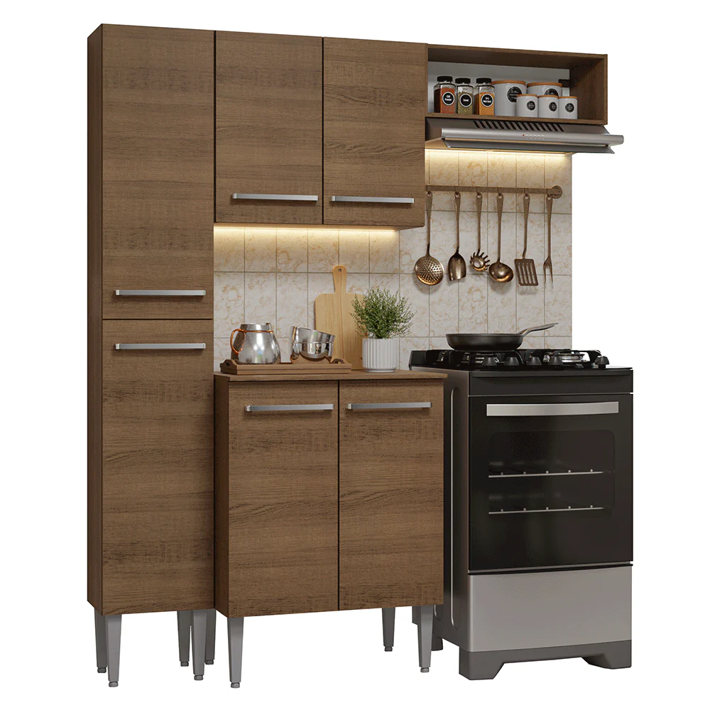 Cocina Compacta 156 cm Emilly Marrón 01 - Image 3