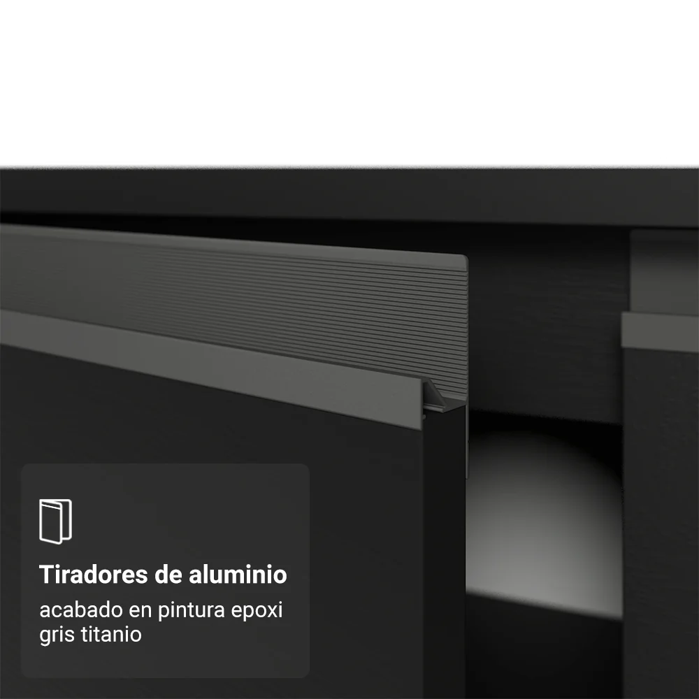 Cocina Compacta 180 cm Flotante Negro Nice Madesa 04 - Image 7