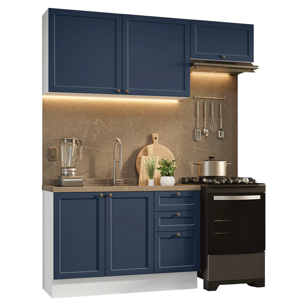 Cocina Compacta 180 cm Vik Blanco/Azul 02 - Image 3